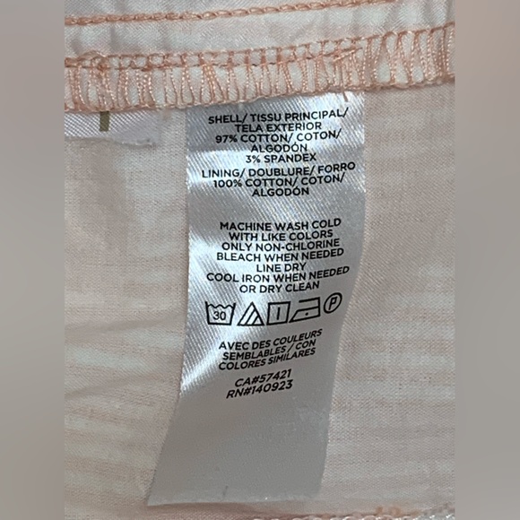 LOFT PINSTRIPED COTTON SHORTS - SZ 10 - Picture 6 of 8